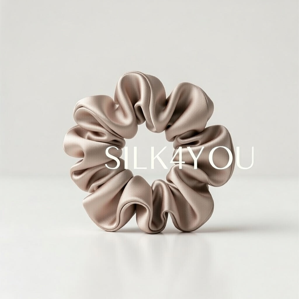 Frotka do włosów 100% Jedwab rozmiar L 150mm TAUPE